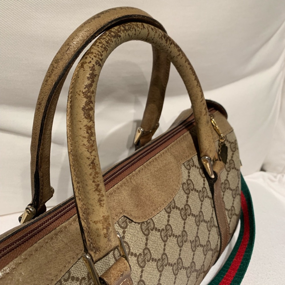 🔴SOLD🔴Vintage Gucci Boston Brown GG Monogram Bag - Picture 8 of 8